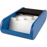 HELIT Stolní vizitkář, modrá, zavírání typu roleta, s rozřaďovačem, 300 vizitek, H6218093 – Zboží Živě