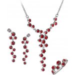 Granát Turnov Stříbrný set šperků 1364 s českým granátem, rhodiovaný – Zboží Dáma