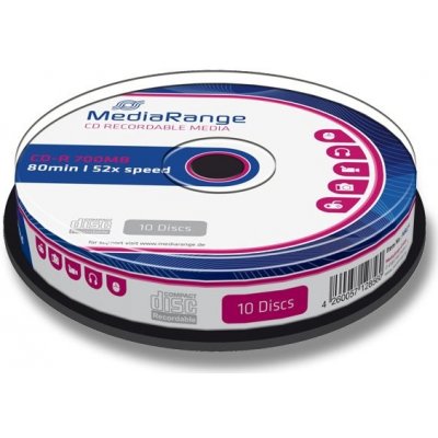 MediaRange CD-R 700MB 52x, spindle, 10ks (MR214) – Zboží Živě