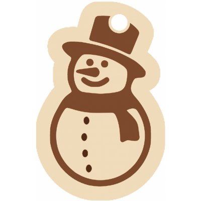 ČistéDřevo Dřevěná vánoční ozdoba sněhulák – Zboží Mobilmania