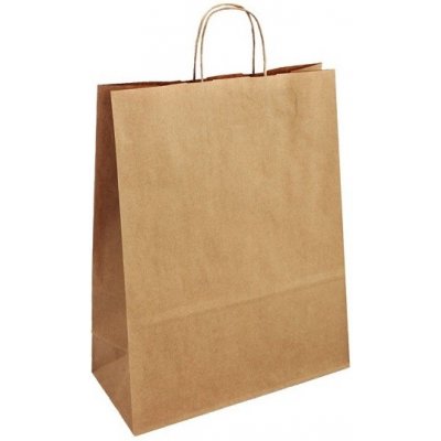 Toptwist Papírová taška hnědá 32x14x42 kroucené ucho – Zboží Dáma