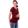 Těhotenské a kojící tričko Jožánek těhotenské tričko Johanka krátký rukáv vínové