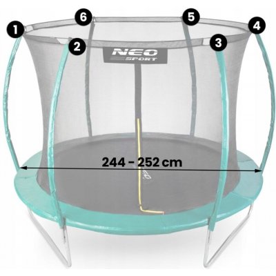Neo-Sport Vnitřní síťka pro trampolínu 252 cm 8ft – Hledejceny.cz