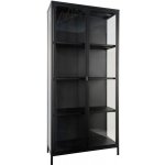 House Nordic Brisbane Skleněná vitrína vysoká 175 x 80 cm černý kov – Zboží Dáma