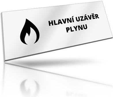 Hlavní uzávěr plynu - plastová samolepka, bílá lesklá, 100 × 40 mm od 14 Kč  - Heureka.cz