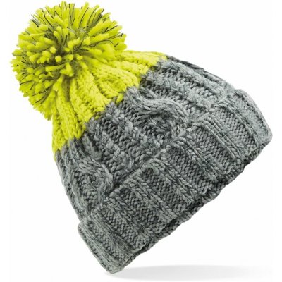 Beechfield B437 čepice Apres light grey/ ​citron – Hledejceny.cz