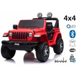 Beneo elektrické autíčko Jeep Wrangler dvoumístné kožená sedadla Rádio s Bluetooth přehrávačem SD / USB vstup Pohon 4x4 12V10Ah Baterie EVA kola Odpružené nápravy 24 GHz červená – Zbozi.Blesk.cz