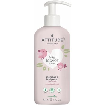 Attitude Baby leaves Dětské tělové mýdlo a šampon 2 v 1 bez vůně 473 ml