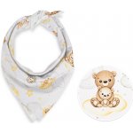 Biante dětský bavlněný šátek Sandra SA-461 Zvířátka mezi hvězdičkami na bílém – Zboží Dáma