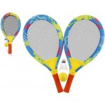 Teddies Plážová sada pálky 2ks kov/plast 28x55cm s míčkem s košíčkem barevné v síťce – Zboží Živě