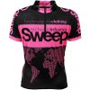 Cyklistický dres SWEEP D014 černá/růžová dětský