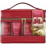 Baylis & Harding Midnight Cherry sprchový gel 300 ml + sprchový krém 300 ml + tělové mléko 200 ml + mycí houba 1 ks + kosmetická taštička – Sleviste.cz