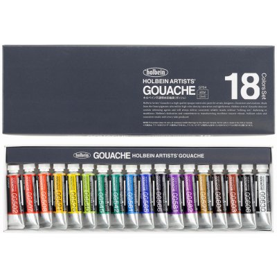 Holbein kvašové barvy 5 ml 18 ks – Zboží Dáma