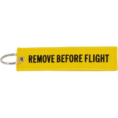 Přívěsek na klíče Remove before flight žlutá