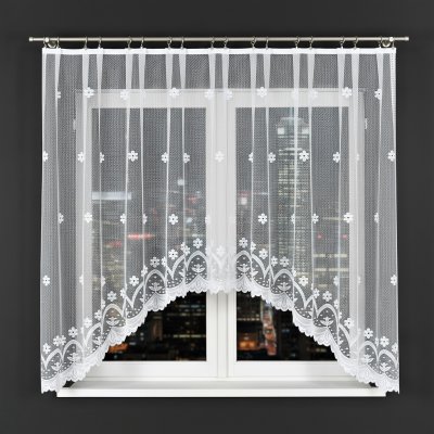 Dekorační oblouková krátká záclona na žabky FLORENTYNA 160 bílá 330x160 cm MyBestHome – Hledejceny.cz