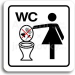 ACCEPT Piktogram zákaz vhazování předmětů do WC - bílá tabulka - barevný tisk – Sleviste.cz