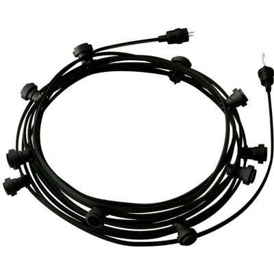 creative cables Hotový světelný řetěz LUMET 12,5 m je sestavený z 10 černých objímek, háčku a zástrčky, IP44 Barva kabelu: Černá - CM04 – Hledejceny.cz