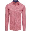Pánská Košile Dstreet pánská jemně kostkovaná košile dx2122 červenobílá