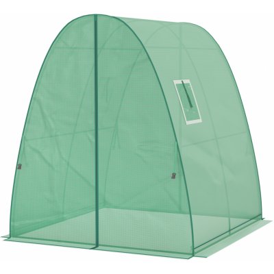 Outsunny Obloukový 2 rolovací dveře síťované okno 1,8 x 1,8 x 2 m zelený – Zboží Dáma