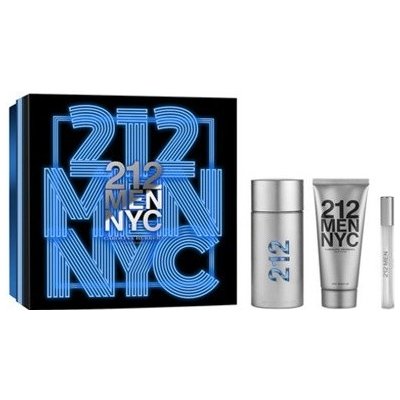 Carolina Herrera 212 Man EDT 100 ml + EDT 10 ml + gel po holení 100 ml dárková sada – Zboží Mobilmania