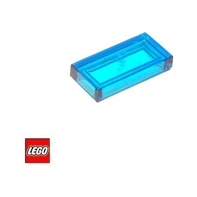 LEGO® 3069 Dlaždice 1x2 PRŮHLEDNÁ Tmavě-Modrá-Průhledná – Sleviste.cz