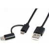 usb kabel Roline 11.02.8328 USB, USB 2.0 USB-A zástrčka, USB-C ® zástrčka, USB Micro-B zástrčka, 1m, černý