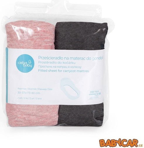 Ceba baby prostěradlo 2 ks dark grey-pink od 229 Kč - Heureka.cz