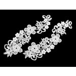 Benátská krajková aplikace / vsadka 8x27 cm - bílá sněhová (8 ks) – Zboží Dáma