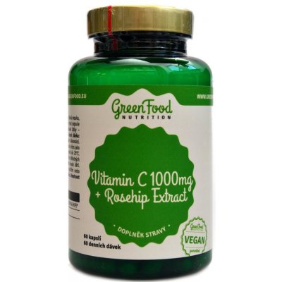 GreenFood Nutrition Vitamin C 1000 + Extrakt ze šípků 60 kapslí – Hledejceny.cz