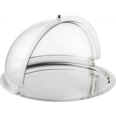 APS Servírovací tác s poklopem roll-top průměr 500 mm 09099 inox průhledná – Zboží Dáma