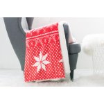 Xpose Deka mikroplyš s beránkem VÁNOCE červená 140x200 – Zboží Mobilmania