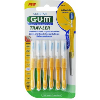 GUM Trav-Ler mezizubní kartáčky s chlorhexidinem kónický 1,3 mm 6 ks blistr