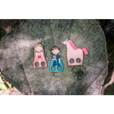 BeWooden Loutkové prstové divadlo princ princezna jednorožec – Zboží Mobilmania