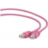 síťový kabel Gembird PP6-0.25M/RO Patch RJ45, cat. 6, FTP, 0.25m, růžový