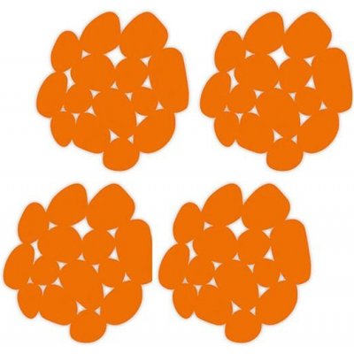 MSV sada 4 protiskluzových podložek GALETS ve tvaru oblázků oranžová 12 x 13 cm – Hledejceny.cz