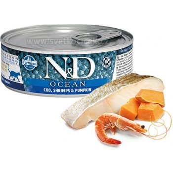 N&D GF Cat Ocean Adult Codfish & Shrimps & Pumpkin 80 g