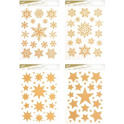UNIPAP okenní fólie vánoce glitr VA022 20 x 30 cm 8886075 173065 – Hledejceny.cz