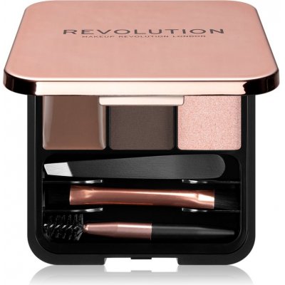 Makeup Revolution London Brow Sculpt Kit set a paletka na obočí Dark Brown 2,2 g – Hledejceny.cz