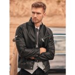 Ombre Clothing pánská kožená bunda Ponferrada C604 černá – Zboží Mobilmania