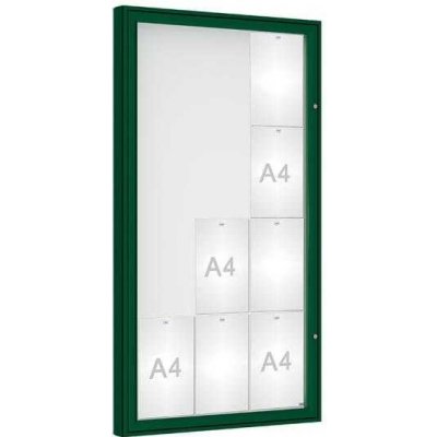 PROCITY Venkovní vitrína model 1000, 12 x A4, plexi, zelená | Zboží Auto