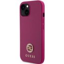 Guess PU 4G Strass Metal Logo Apple iPhone 15 růžové