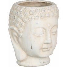 BigBuy Garden Květináč krémový Terakotový Buddha orientální 17,1 x 16,6 x 20 cm