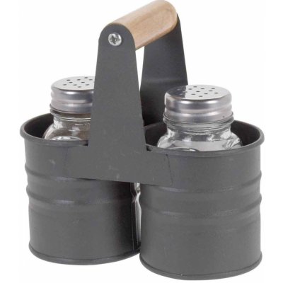 EH Excellent Houseware Sada pepře a soli v kovovém košíku 13 x 6 cm – Zboží Mobilmania