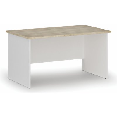 PRIMO Kancelářský psací stůl rovný WHITE, 1400 x 800 mm, bílá/dub přírodní – Zbozi.Blesk.cz