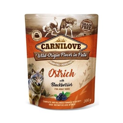 Carnilove Dog Pouch Paté Ostrich & Blackberries 12 x 300 g – Hledejceny.cz