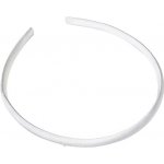 Plastová čelenka potažená látkou 0.9cm - bílá – Zboží Mobilmania