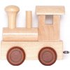 Dřevěná hračka Bino lokomotiva hnědá kolečka