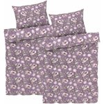 Livarno home povlečení z mikrovláknitého saténu květy lila fialová 140x200 70x90 – Zboží Dáma