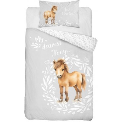 Detexpol povlečení do postýlky Malý Pony šedá 100 x 135 cm 40 x 60 cm – Sleviste.cz