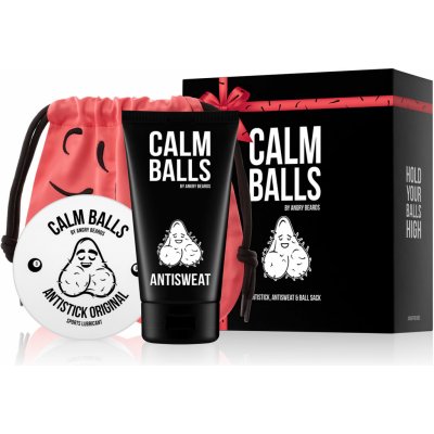 Angry Beards Calm Balls lubrikant Antistick 150 ml + deodorant na intimní partie Antisweat 150 ml + růžový pytlík dárková sada – Zboží Mobilmania